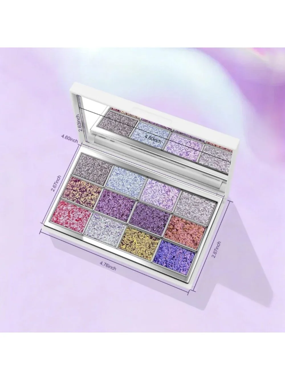 12-Color Multichrome Eyeshadow Palette - Highly Pigmented Glitter & Shimmer